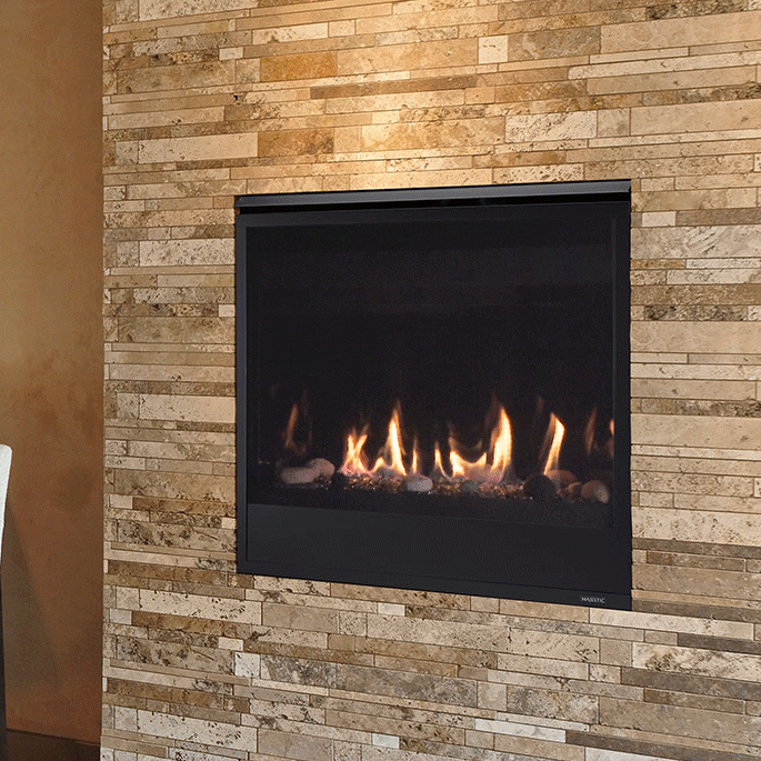 Majestic QUARTZ32IFTN Quartz 32" Top/Rear DV Nat-Gas Fireplace W/IntelliFire