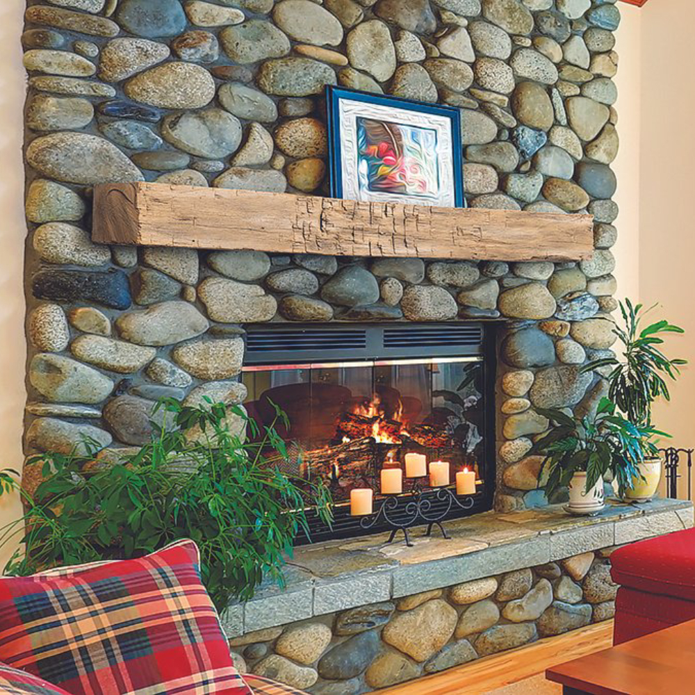 Lexington Hearth 7277 FH-6-LH-PH Farmhouse 6' Pale Honey Beam Mantel