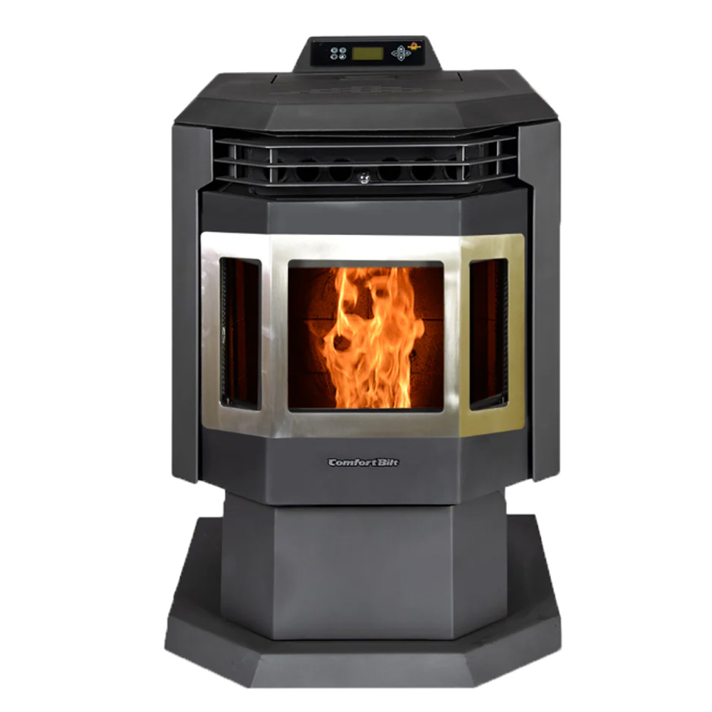 ComfortBilt HP21-Black-SS Pellet Stove w/ Stailess Steel Trim