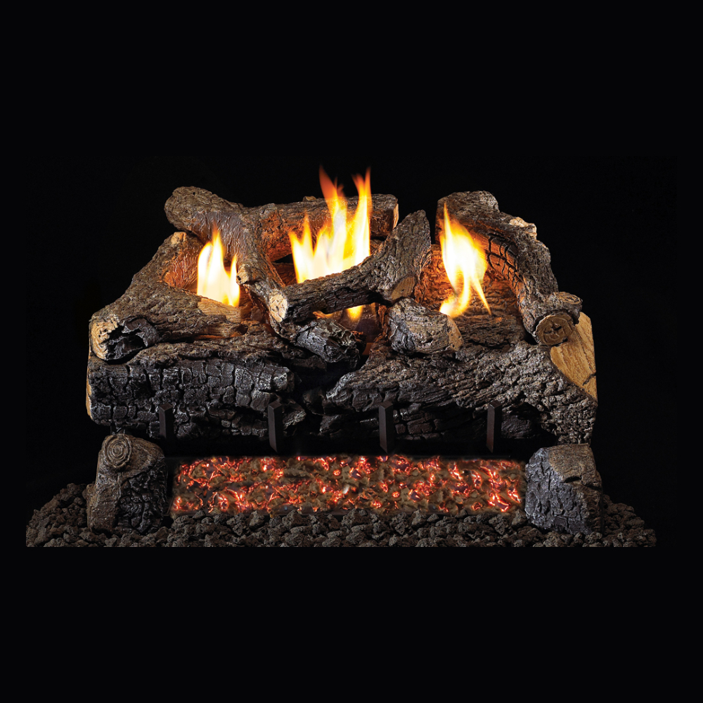 RealFyre ECV-2-24 24" Evening Fyre Charred Vent Free See Thru Gas Log Set