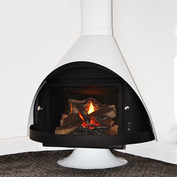 Malm Zircon 34 Direct Vent Natural-Gas Fireplace & Matching Base Porcelain Forest Green Enamel Finish