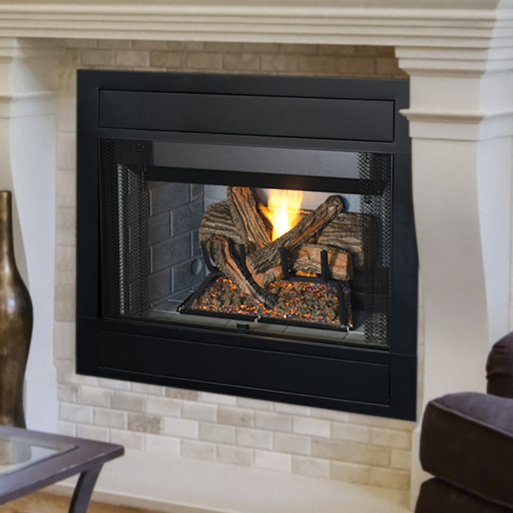 IHP Superior BRT4336TMP-B36" B-Vent Radiant Millivolt Propane Fireplace w/White Stacked Refractory Panels F3207