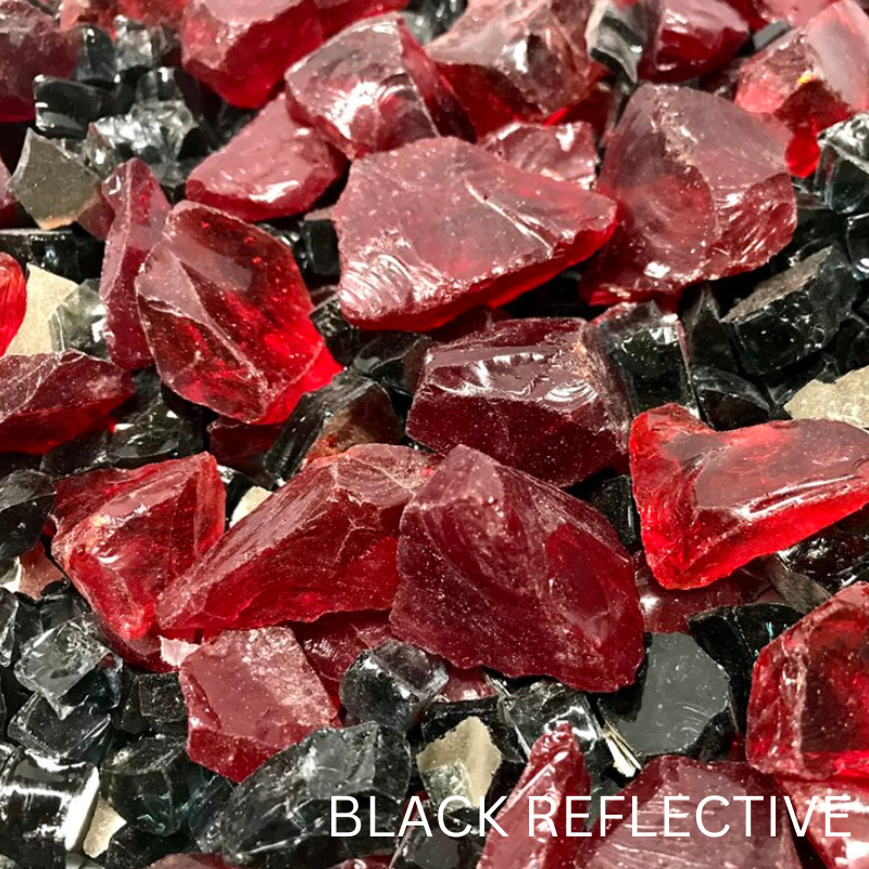 Enhance-a-Fire BR-GM 4241 Black Reflective Luxury Mixed Glass