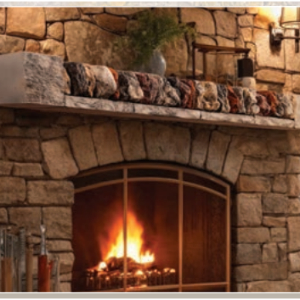 Lexington Hearth Shadow Roll Stone Fence Mantel