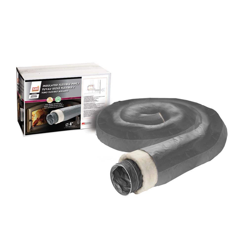 Drolet AC02091 10' Insulated Flex Pipe For 4"Diameter Fresh Air Intake