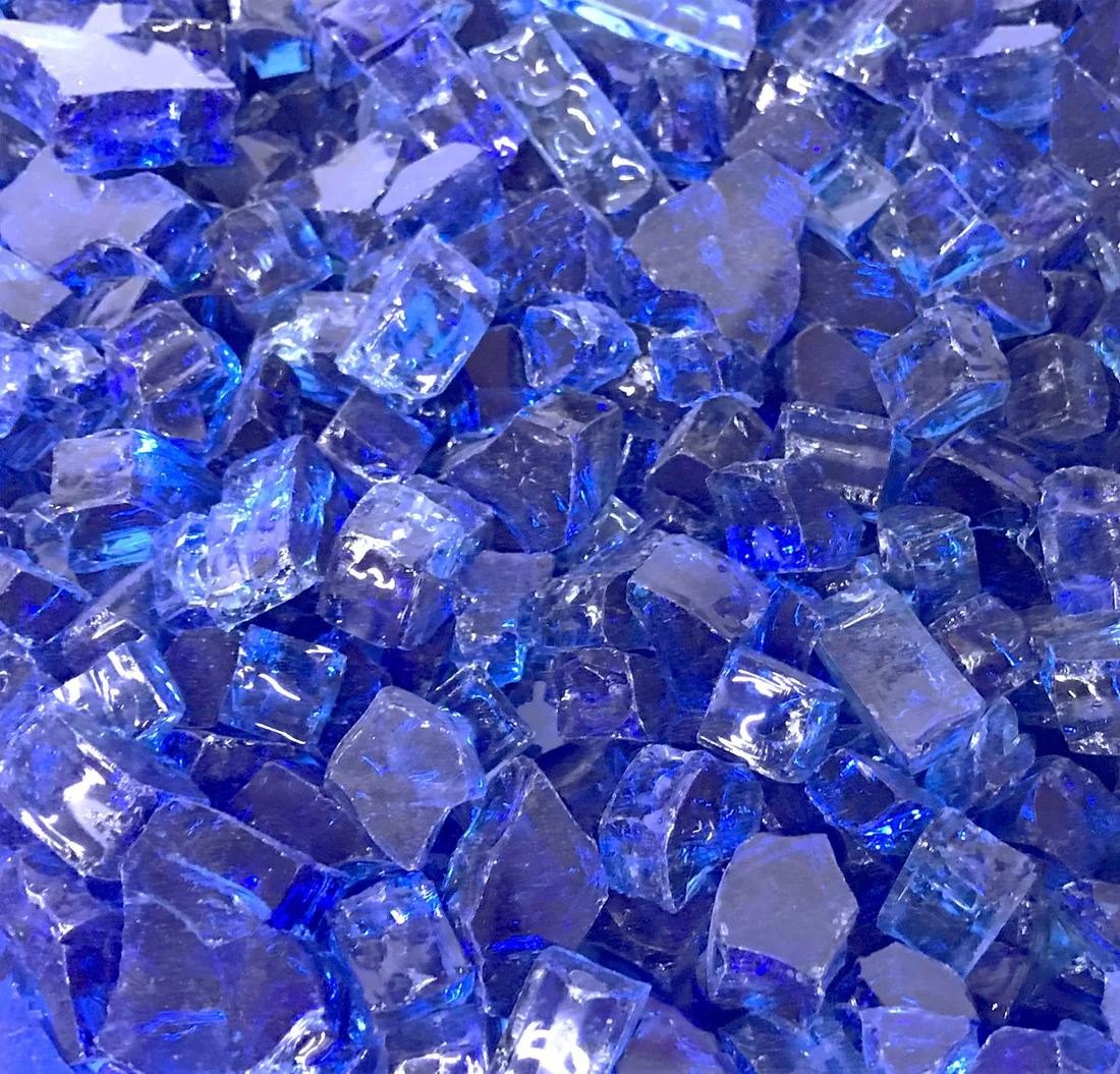 Enhance-a-Fire PB50-FG 4542 Parade Blue 1/2” Crushed Tempered Fireglass (Non-Reflective)