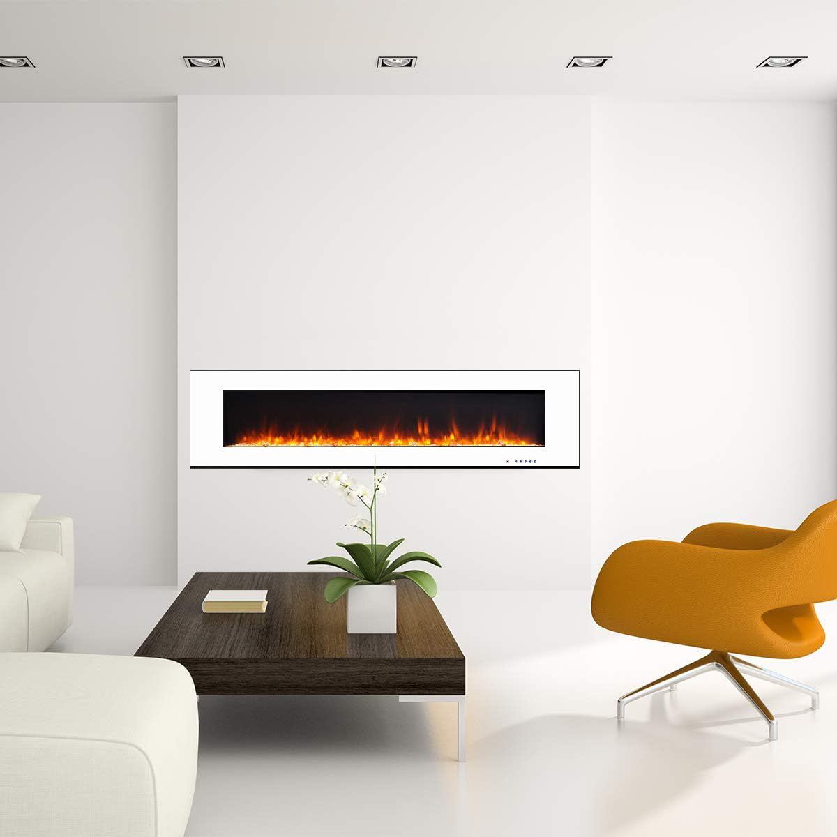 Luxstar WM72-WH 72" Wall-Mounted Electric fireplace