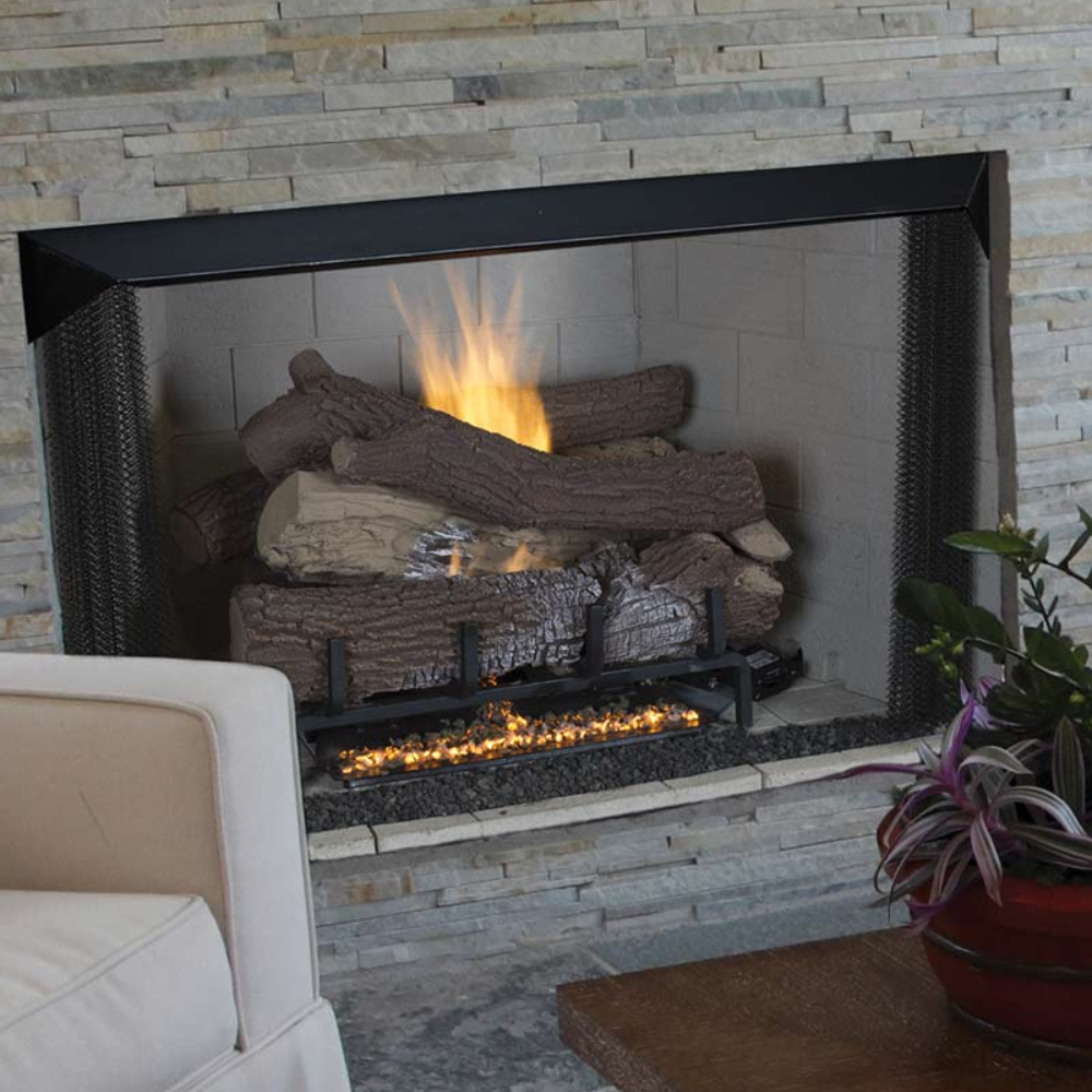 IHP Superior VRT4536WS 36" Vent-Free Refractory Panel Firebox w/White Stacked Brick F0277