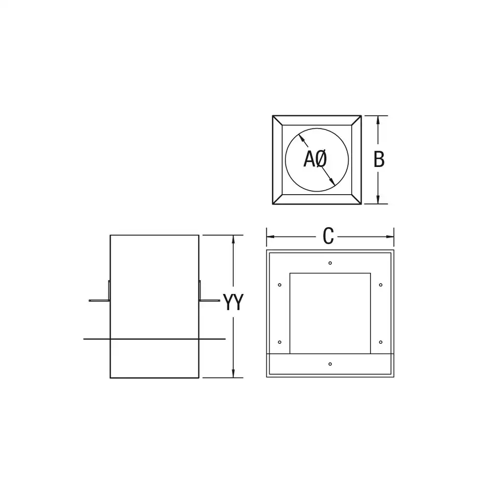 Drolet VOP0181 Vortex 4" Square Pellet Ceiling Support