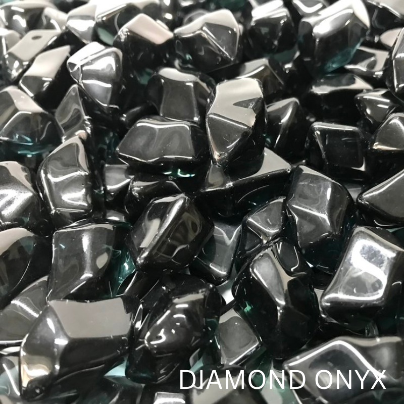 Enhance-a-Fire DO75-BG 4034 Diamond Onyx 3/4” Luxury Diamond Crystal Glass