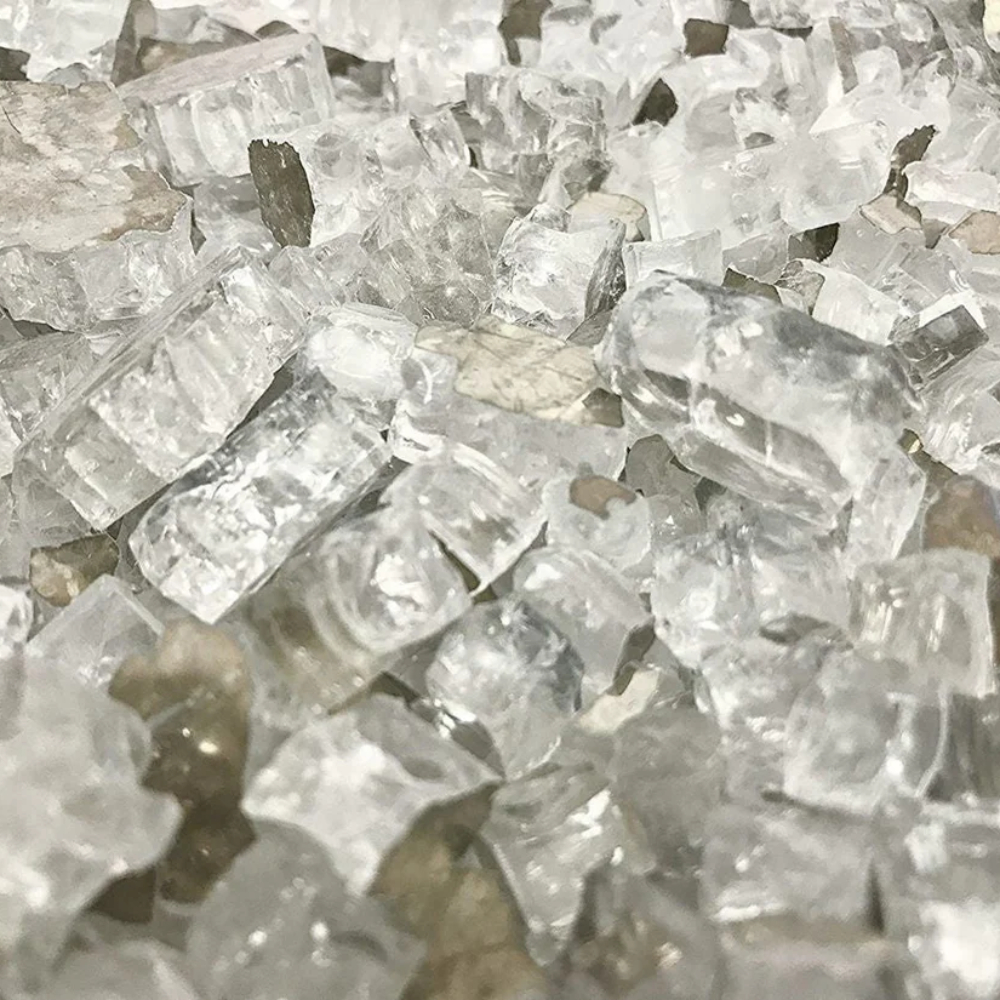 Enhance-a-Fire RCS50-FG 4281 Clear Silver 1/2” Crushed Tempered Fireglass (Reflective)