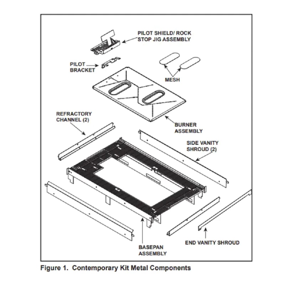 Majestic STPR-MOD-KIT Contemporary CONVERSION kit for See Through and Peninsula units (must order