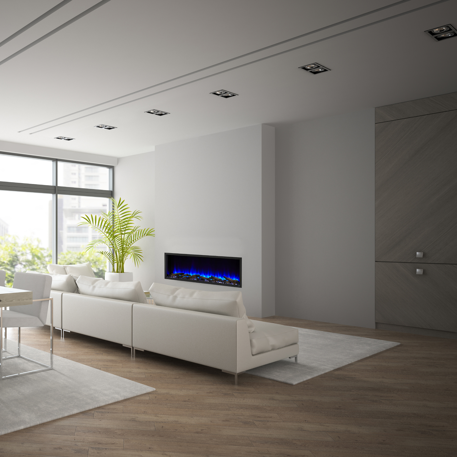 SimpliFire SF-SC55-BK Scion Clean Face Linear 55" Electric Fireplace