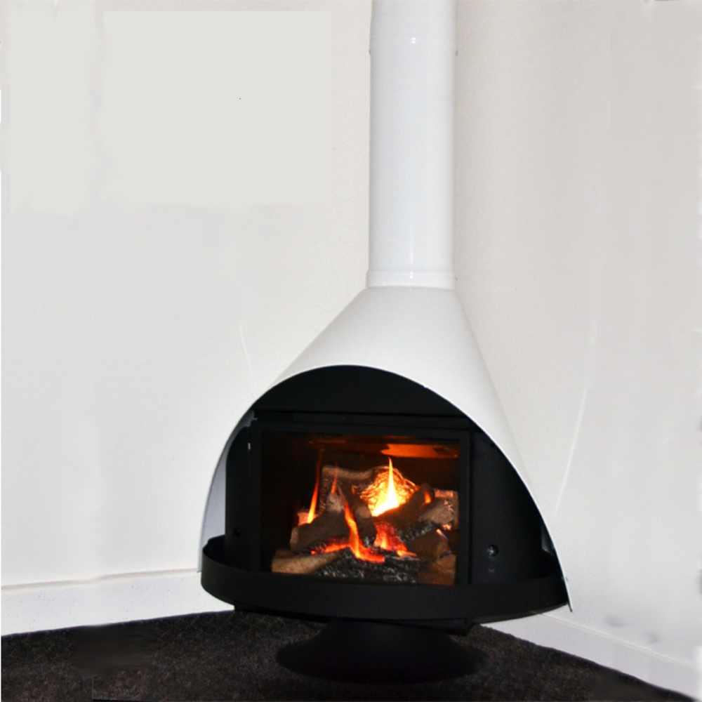 Malm Zircon 34 Direct Vent Natural-Gas Fireplace Porcelain Blue Enamel Finish