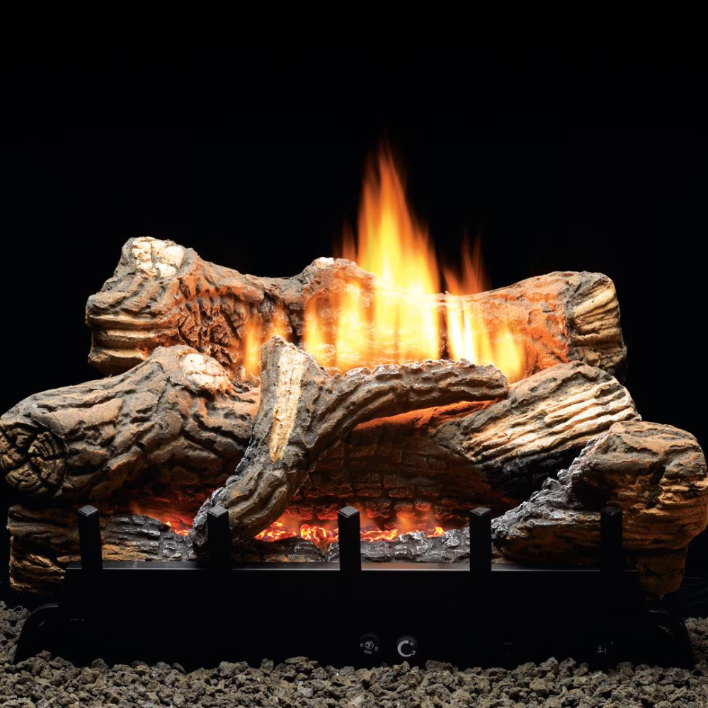 Empire VFDM18LBN 18" Flint Hill Nat-Gas Log Set w/Manual Hi-Med-Low Knob Contour Burner