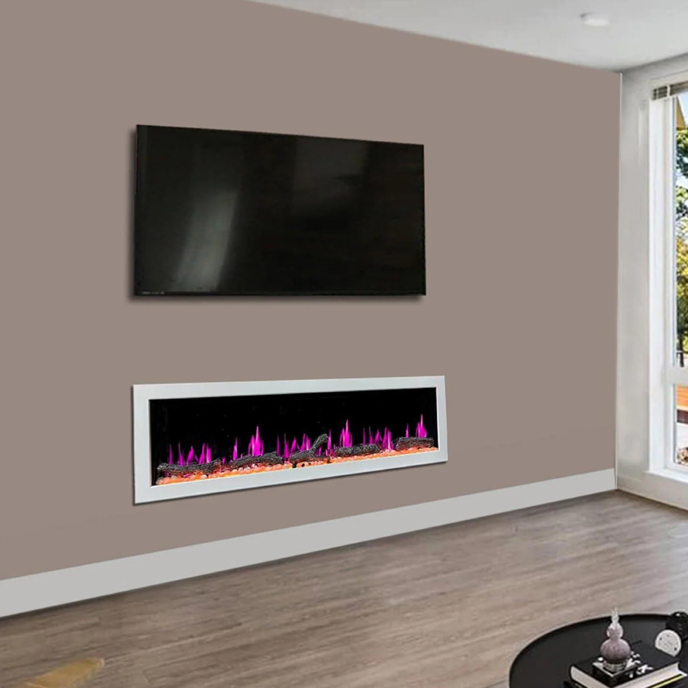 Litedeer Homes ZEF78VW Gloria II 78" Smart Wall Mount Electric Fireplace