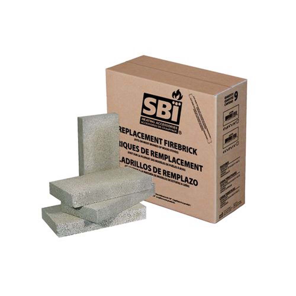 Drolet AC07600B 4" X 8" X 1 1/4" Refractory Brick (9 Units)