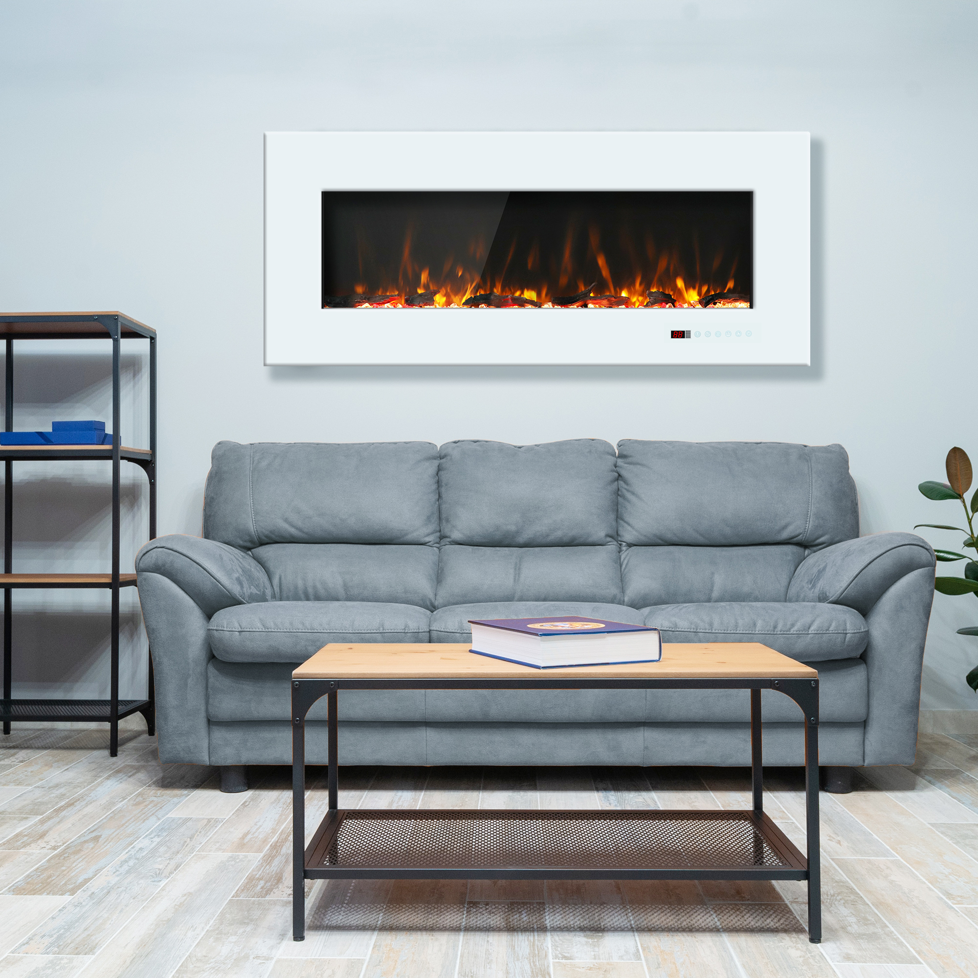 Luxstar WM50-WH 50" Wall-Mounted Electric fireplace