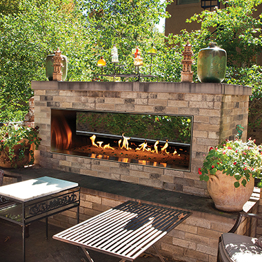 Empire OLL48SP12SN Carol Rose Coastal Collection Outdoor Linear See-Through 48" Nat-Gas Fireplace