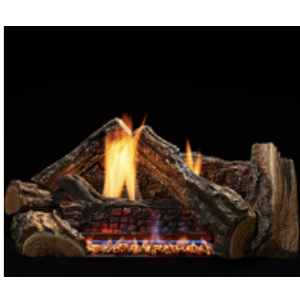 Monessen DY30-H 30" Burncrete Hybrid 7 pc Dynamo Log Set for use with Glow Getter 24 inch Burner