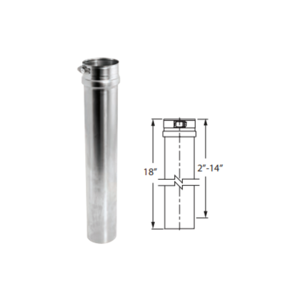 Duravent FSAVL8 18" Adjustable Vent Length