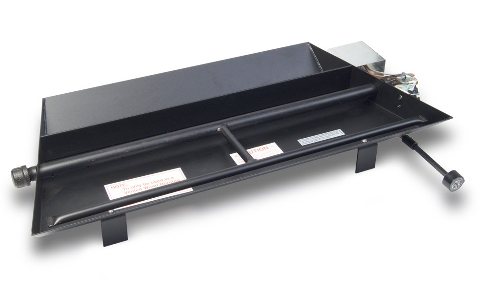 RealFyre P45-18PA 18" LP Gas Tapered Dual Pan Burner / Manual valve with standing pilot