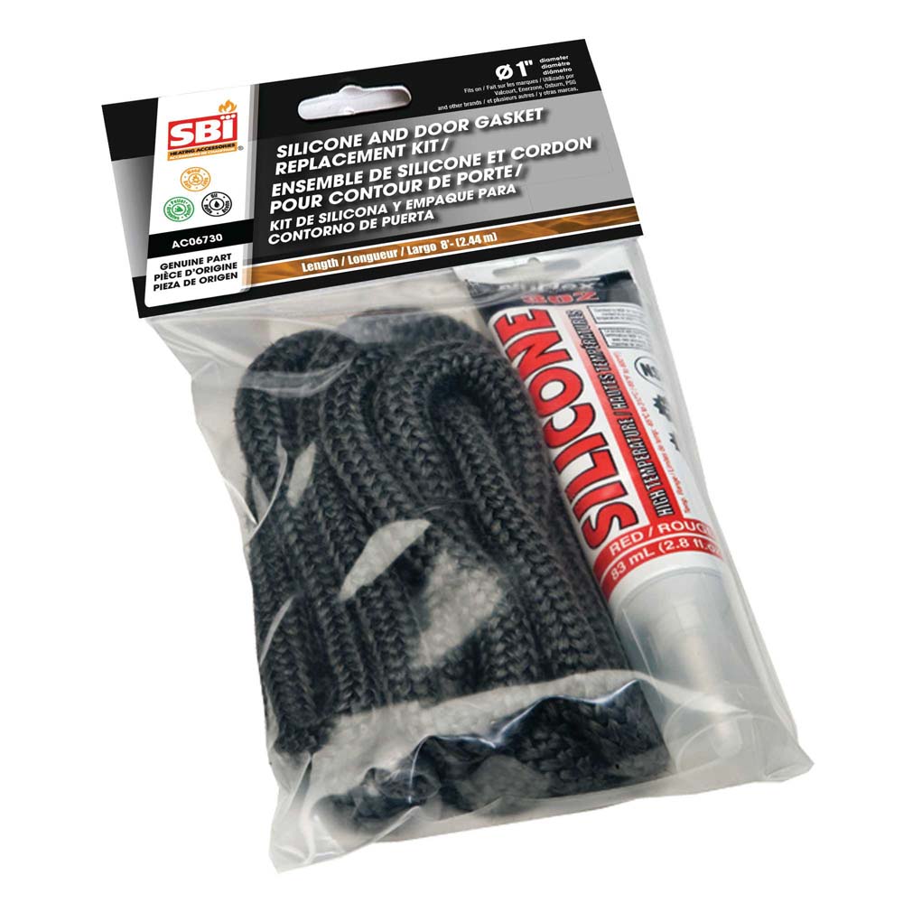 Drolet AC06730 Silicone And 1" X 8' Black Door Gasket Kit