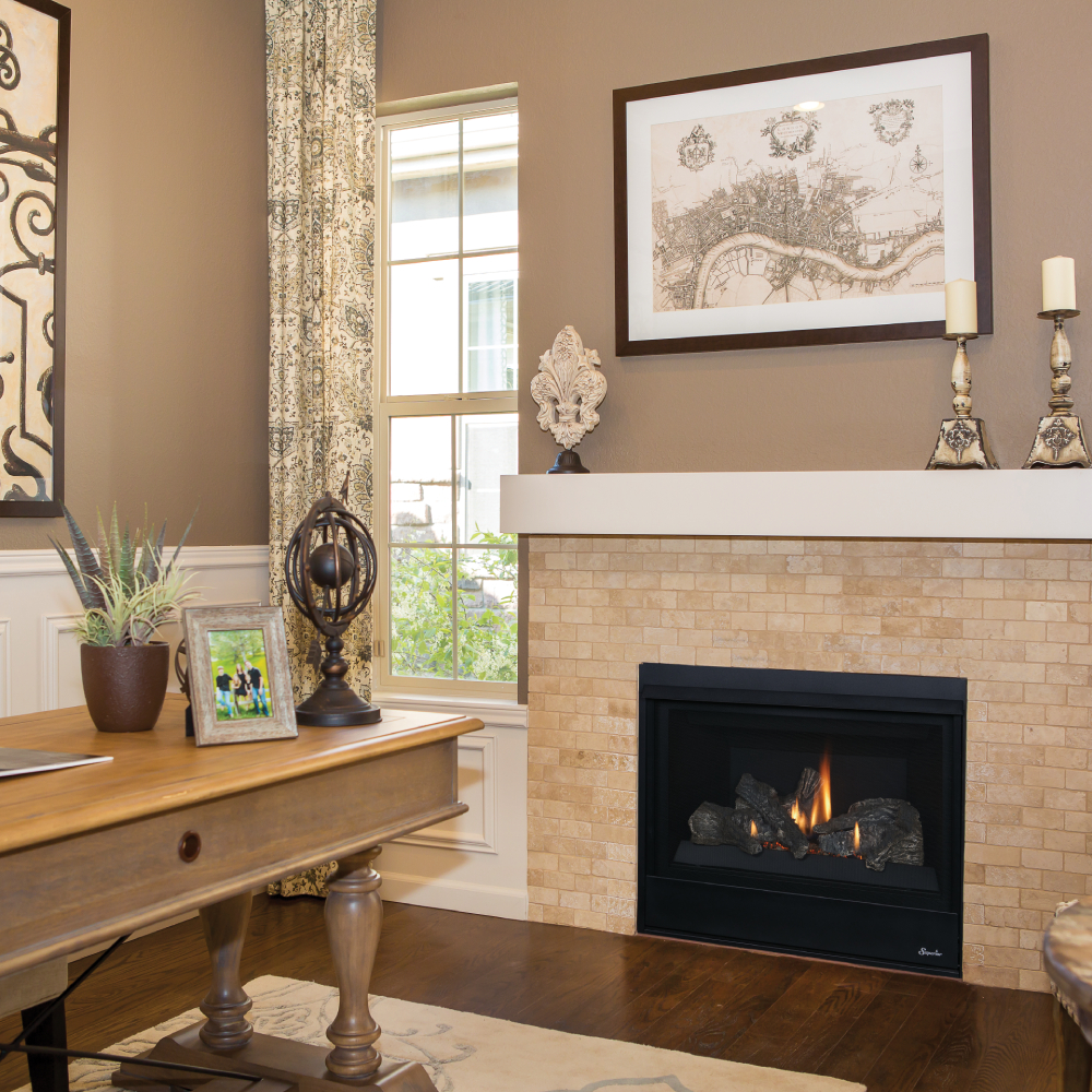 IHP Superior DRT2033REN 33" DV NG Fireplace w/Elec Ignition Aged Oak Logs Rear Vent F1422