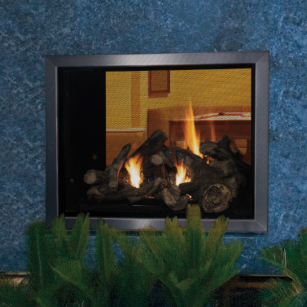 IHP Superior DRT63STTYN-B 40" Direct-Vent Electronic Ignition Power Vent See-Through NG Fireplace Louverless F4693