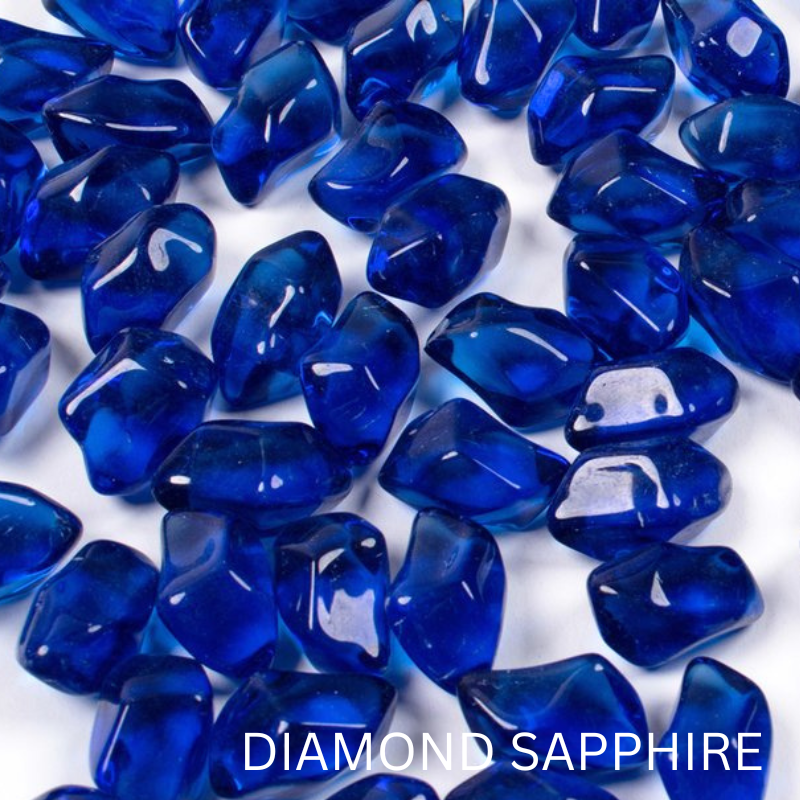 Enhance-a-Fire DS75-BG 4033 Diamond Sapphire 3/4” Luxury Diamond Crystal Glass