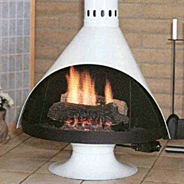 Malm Zircon 34 B-Vent Natural-Gas Fireplace & Matching Base Porcelain Camel Enamel Finish