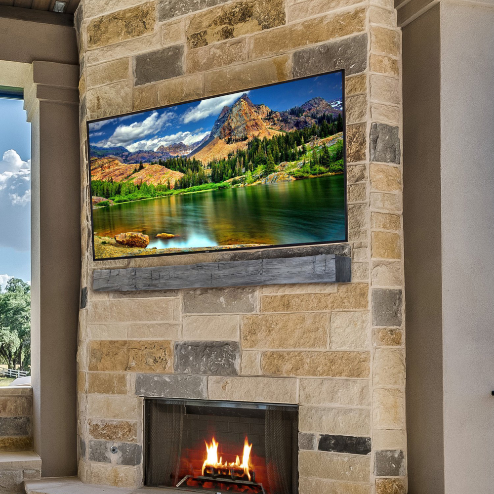 Lexington Hearth 7070 HB-6-LH-WG Hayloft Beam Weathered Grey 6' Non-Combustible Mantel