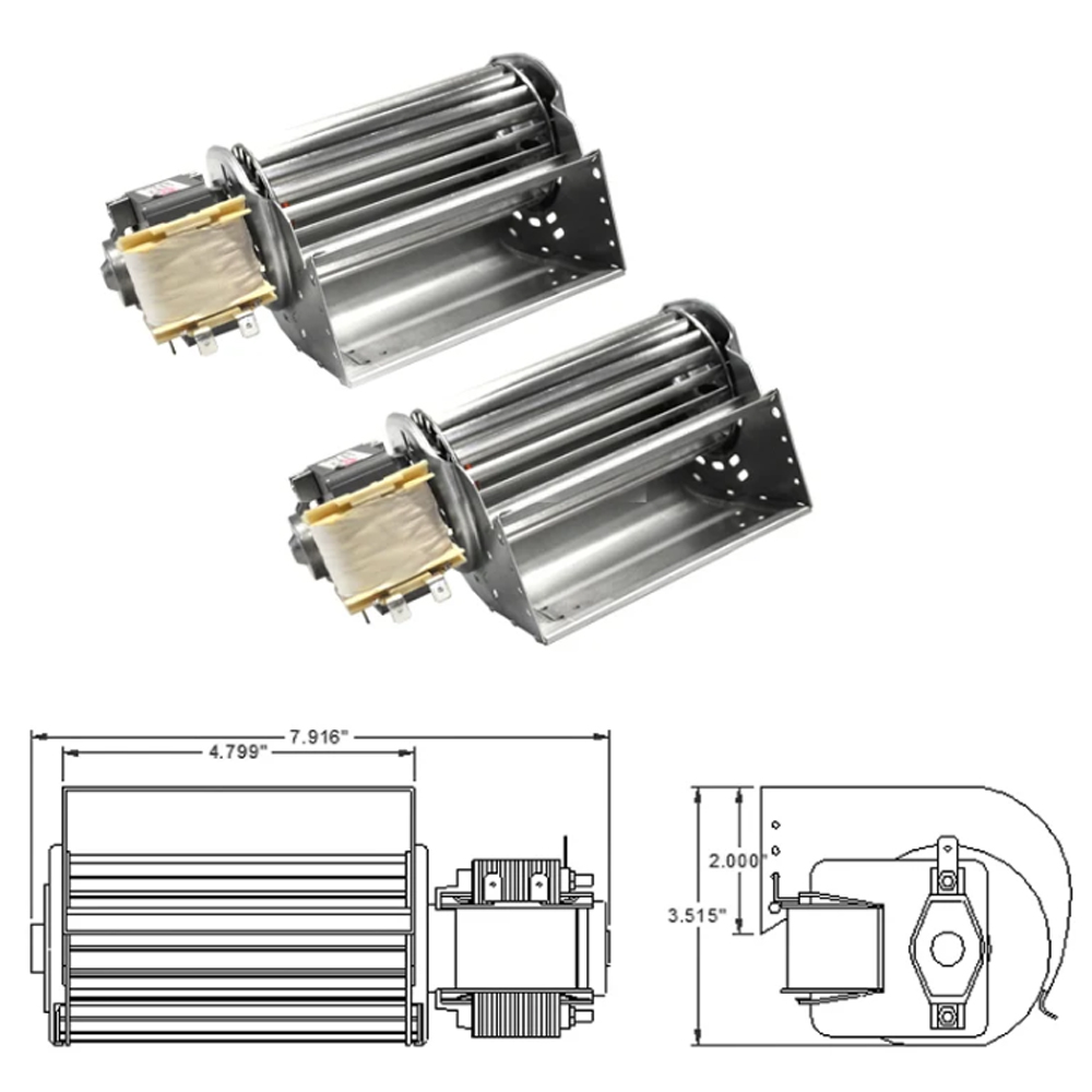 Osburn AC05957 Fireplace Double Cage Blower With Thermodisc