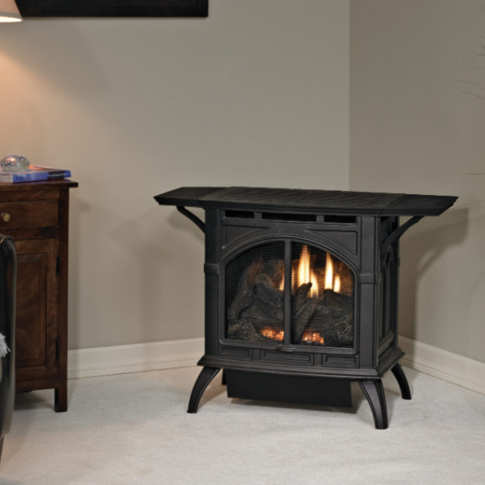 Empire VFD20CC70MN Spirit Small Nat-Gas Porcelain Mahogany Stove w/Intermittent Pilot
