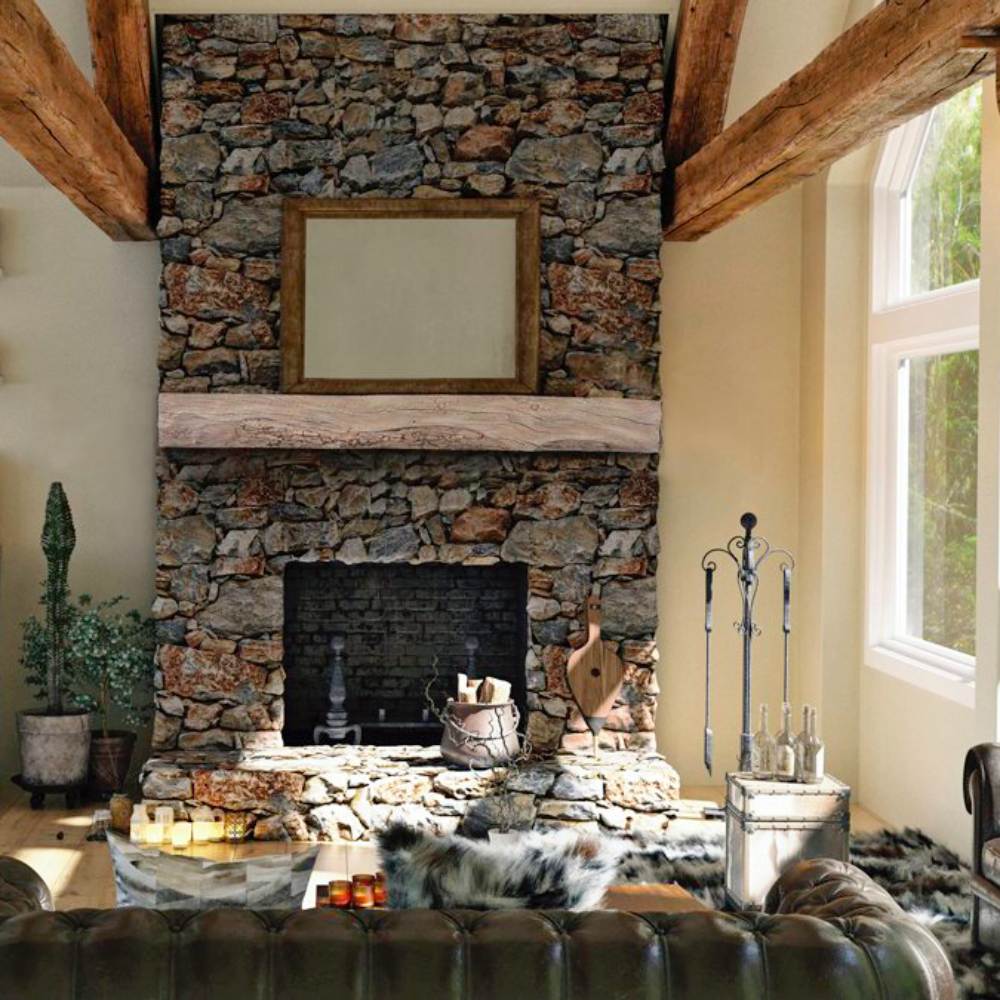 Lexington Hearth 7042 RH-6-LH-PH Rickhouse Pale Honey 6' Beam Mantel