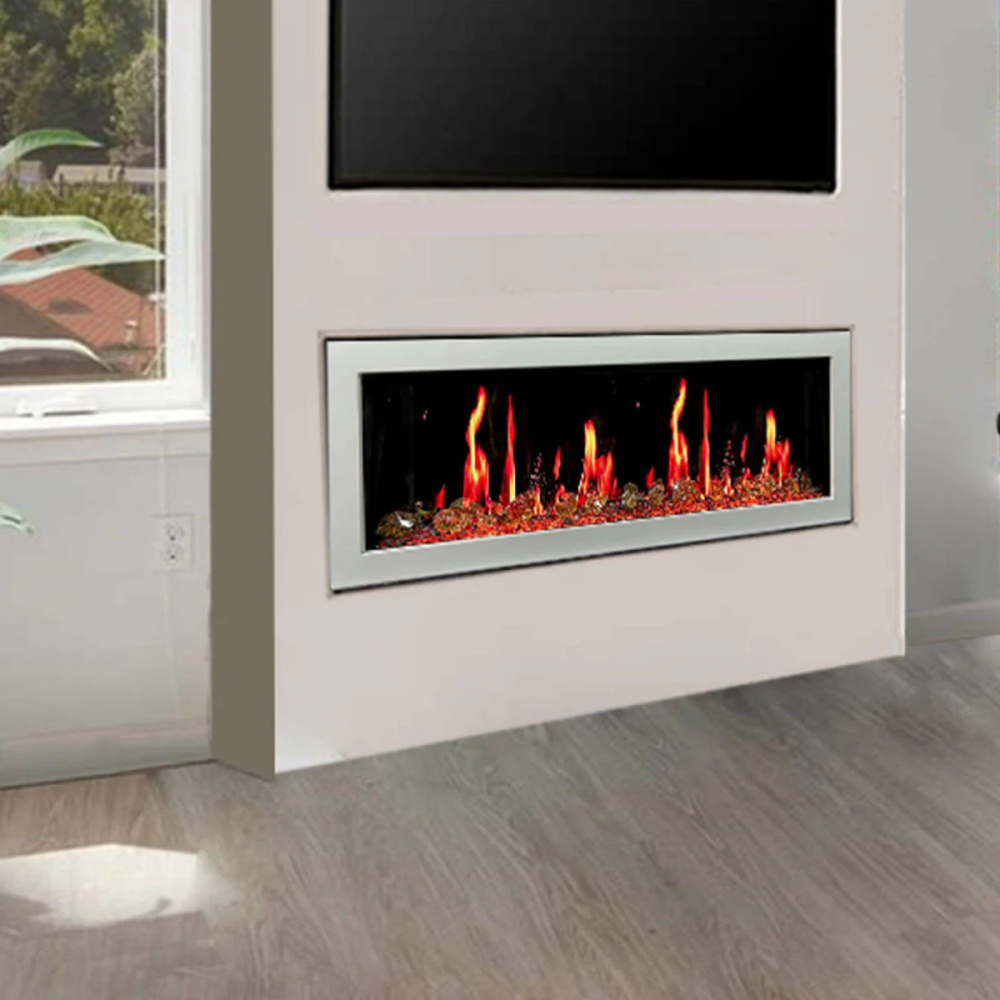 Litedeer Homes ZEF48XAW Gloria II 48" Smart Wall Mount Electric Fireplace with Reflective Fire Glass