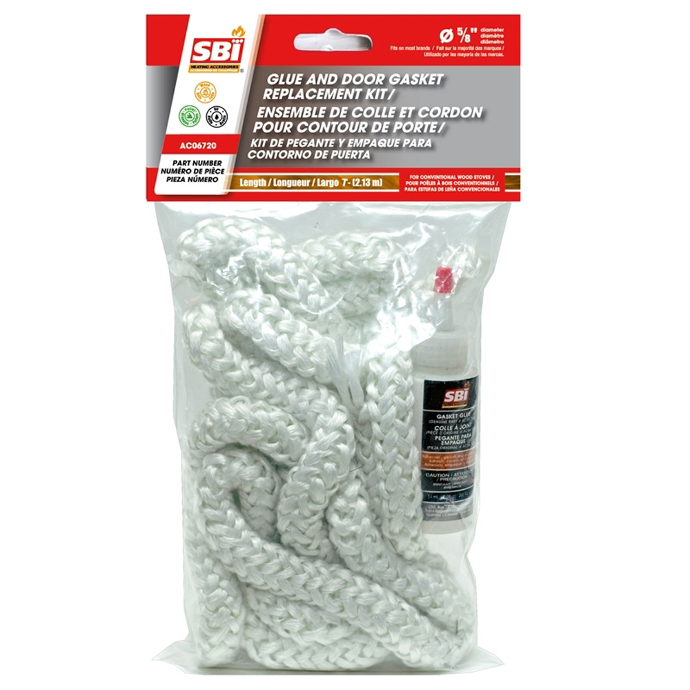Osburn AC06720 Glue And 5/8" X 7' White Door Gasket Kit