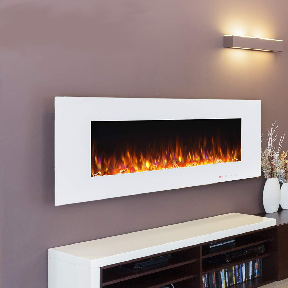 Luxstar WM60-WH 60" Wall-Mounted Electric fireplace