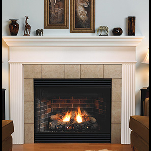 Empire BVD36FP30FN Keystone B-Vent Natural Gas 36" Millivolt Fireplace w/Flush Face
