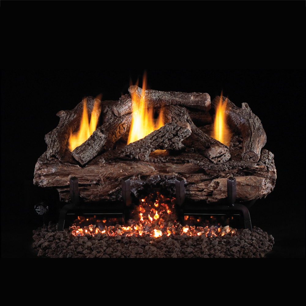 RealFyre CHAS-24 24'' Charred Aged Split Log Set