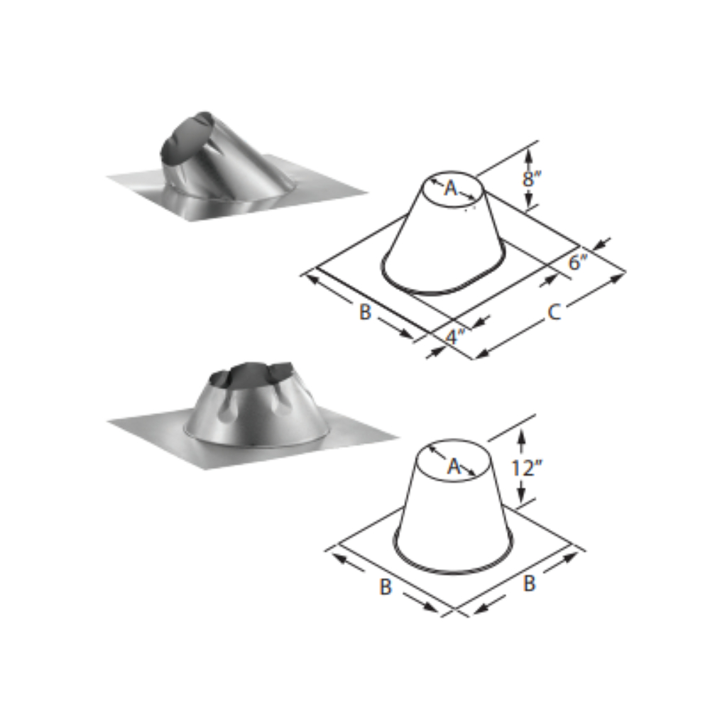 Duravent 12DT-FF Flat Roof Flashing