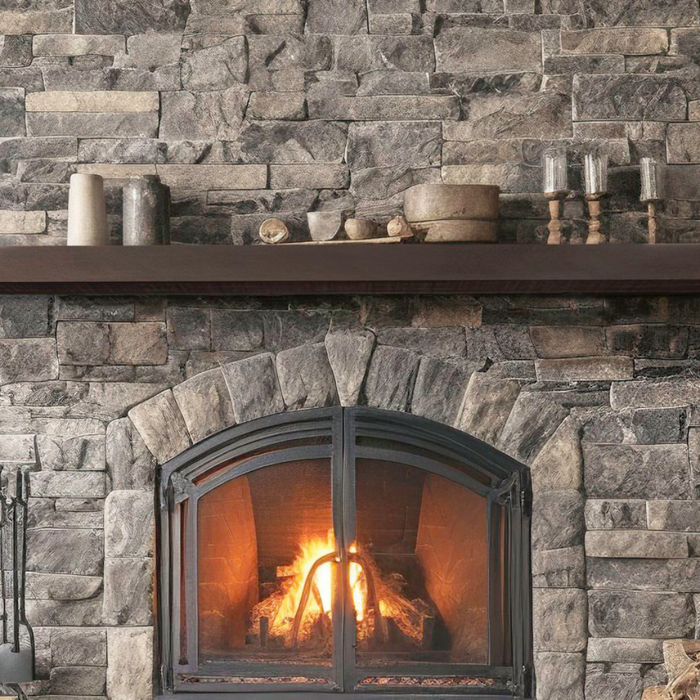Lexington Hearth 7243 FS-5-LH-RC Flat Sawn Beam Roasted Chestnut 5' Mantel