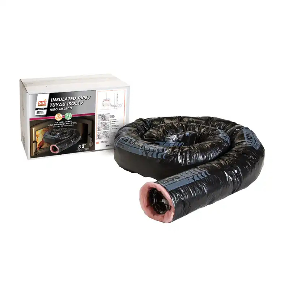 Drolet AC02092 10' Insulated Flex Pipe For 3'' Diameter Fresh Air Intake
