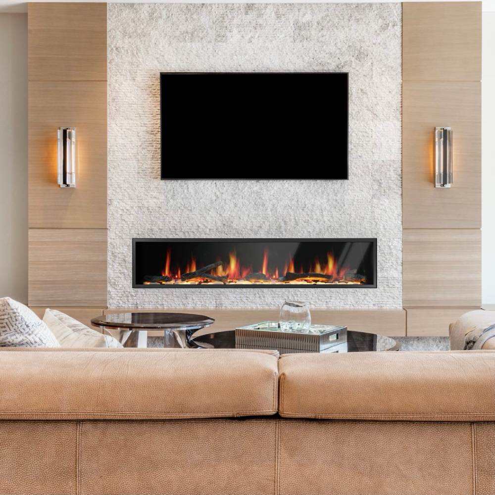 Litedeer Homes ZEF75V Latitude 75" Ultra Slim Built-in Electric Fireplace
