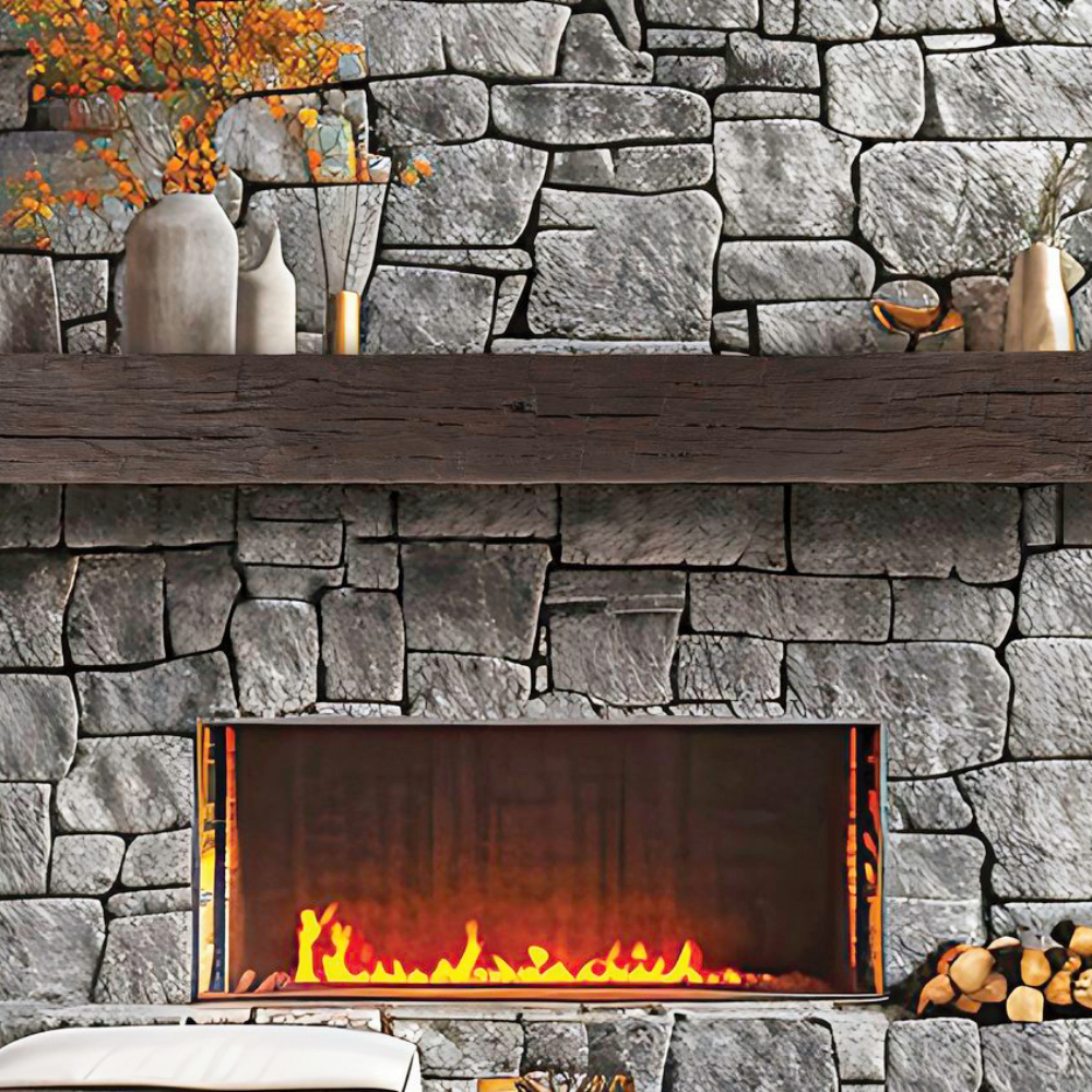 Lexington Hearth 7233 TB-5-LH-RC Tobacco Barn Roasted Chestnut 5' Beam Mantel