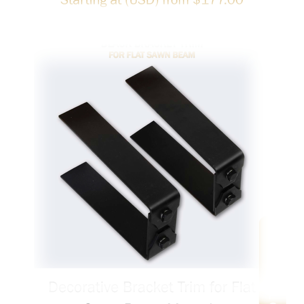 Lexington Hearth 7428 DBT-3-LH-BL Decorative Bracket Trim Black (Set of 2) for Flat Sawn Beam