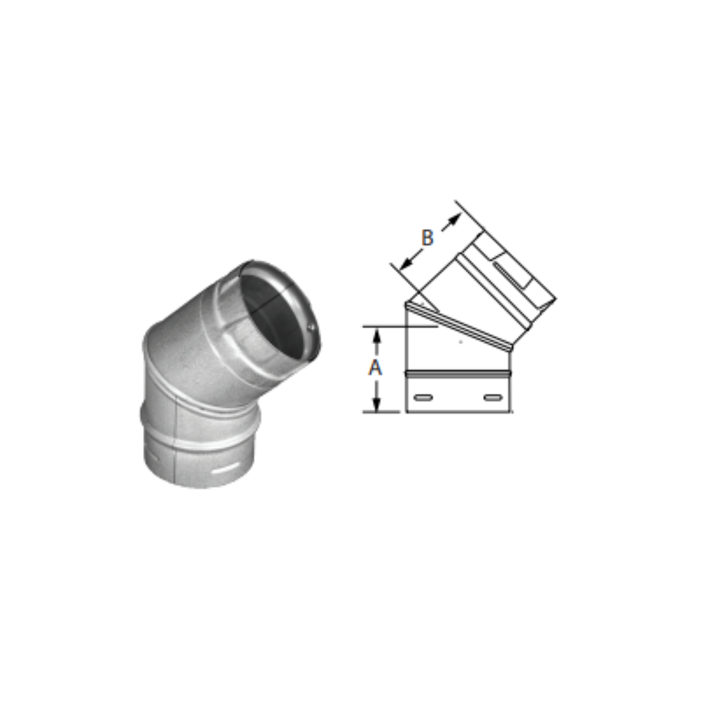 Duravent 4PVP-E45B 45 Deg Elbow (black)