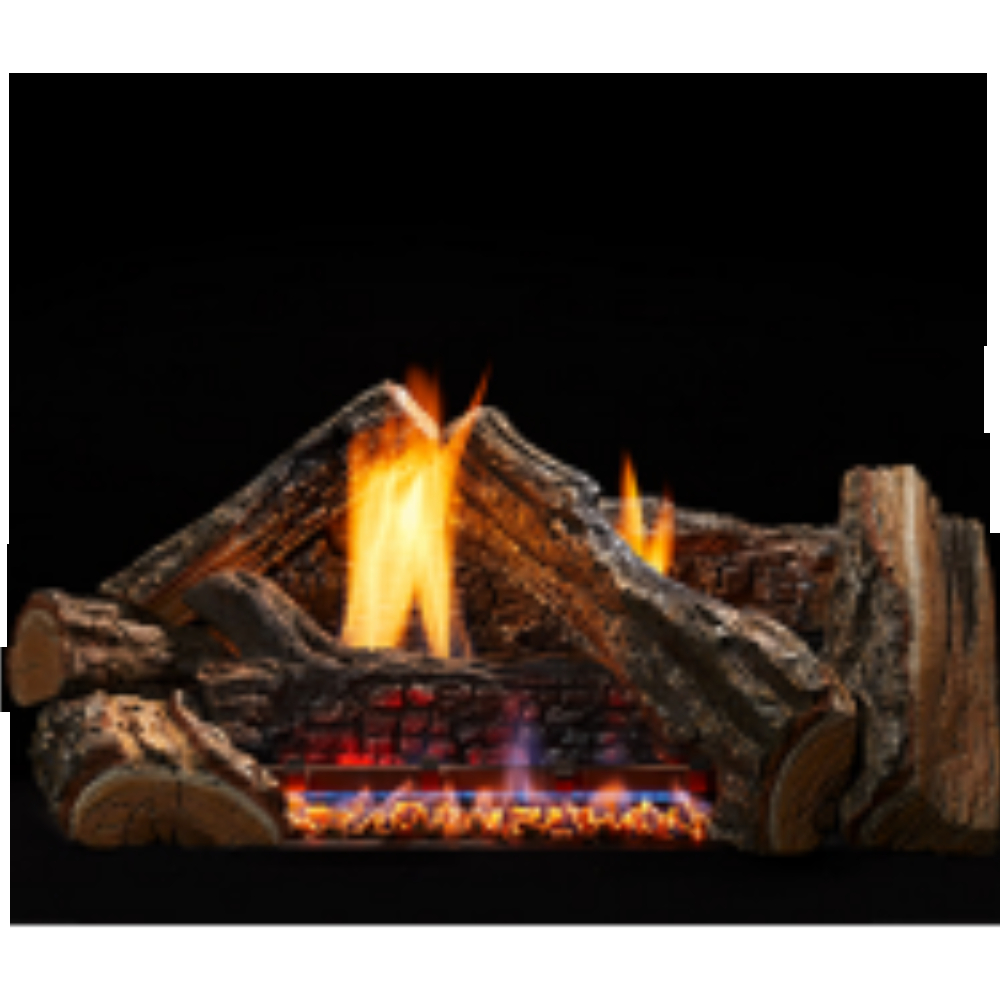 Monessen DY18-H 18" Burncrete Hybrid 7 pc Dynamo Log Set for use with Glow Getter 18 inch Burner