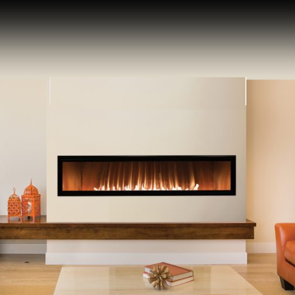 Empire VFLB60FP90N Boulevard Vent-Free Linear IP 60" Natural Fireplace w/LED Lighting Barrier