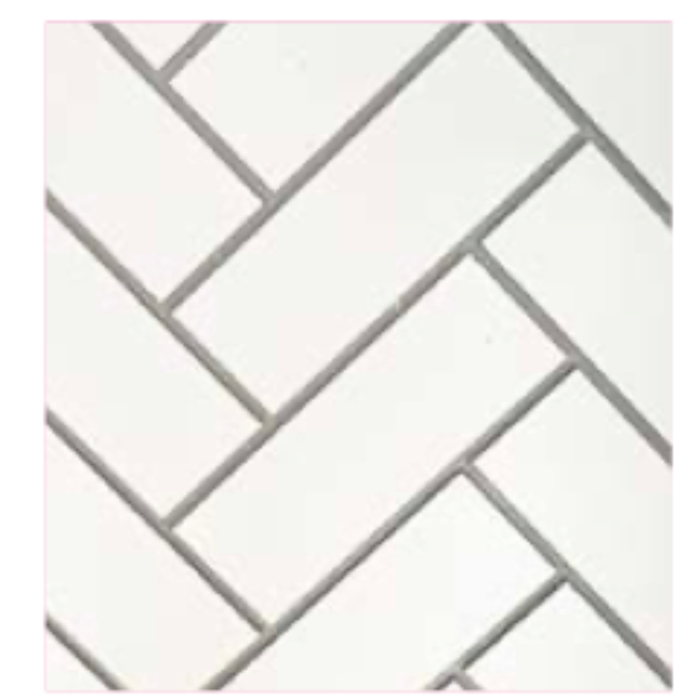 Empire WBL36HWH 36" Herringbone Brick Set White Liner